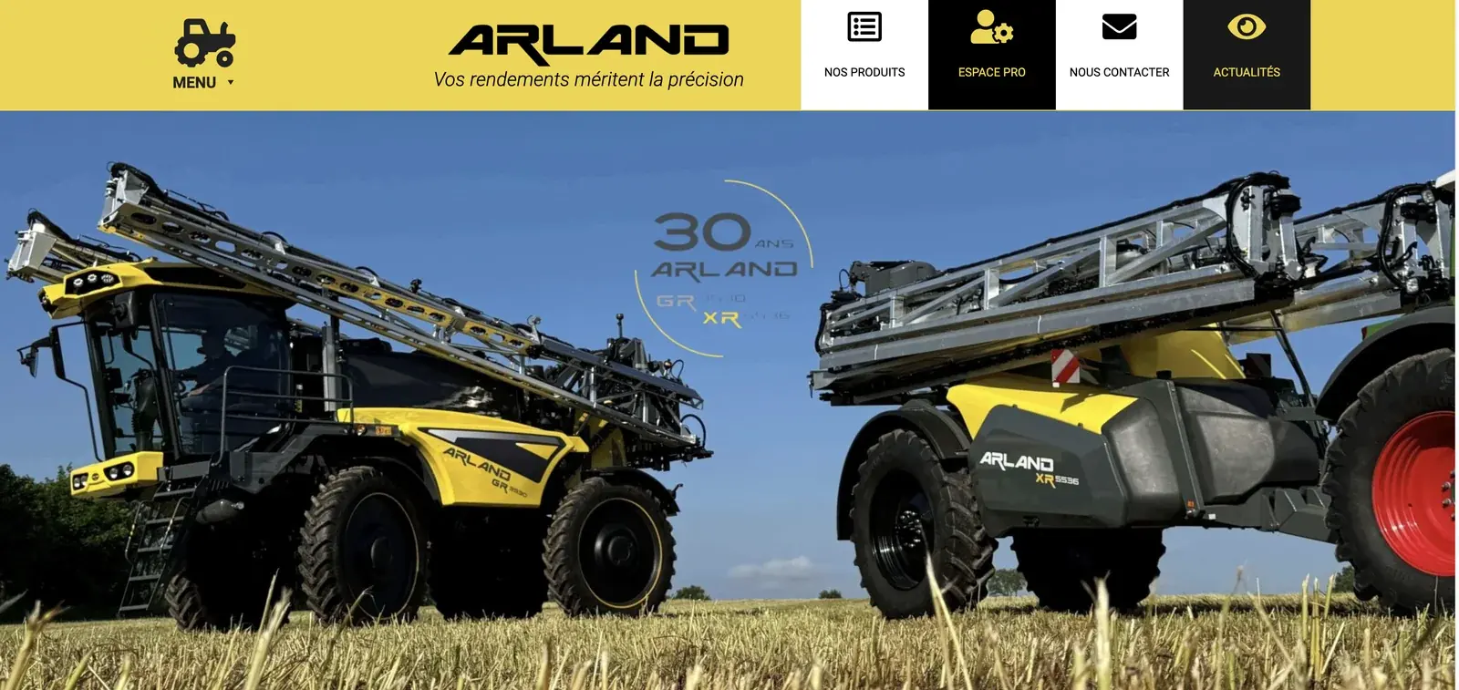 Avant : l’ancienne page d’accueil du site Arland