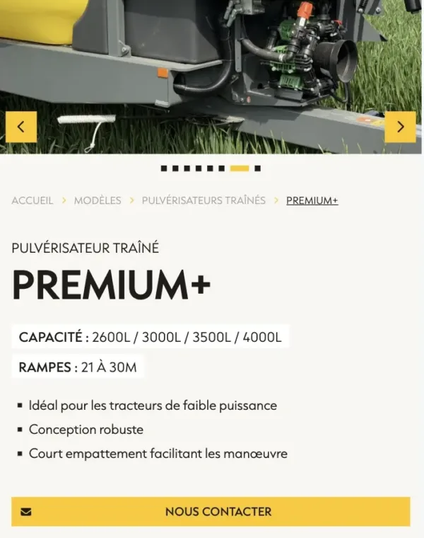 Fiche produit du site Arland sur mobile